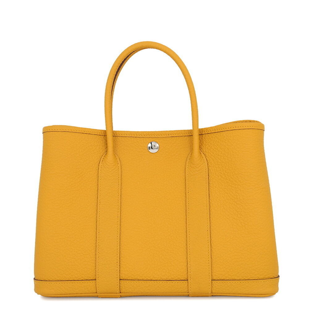 Hermes Tote Bag Garden TPM Jaune Ambre Country D Stamp HERMES Party Handbag W...